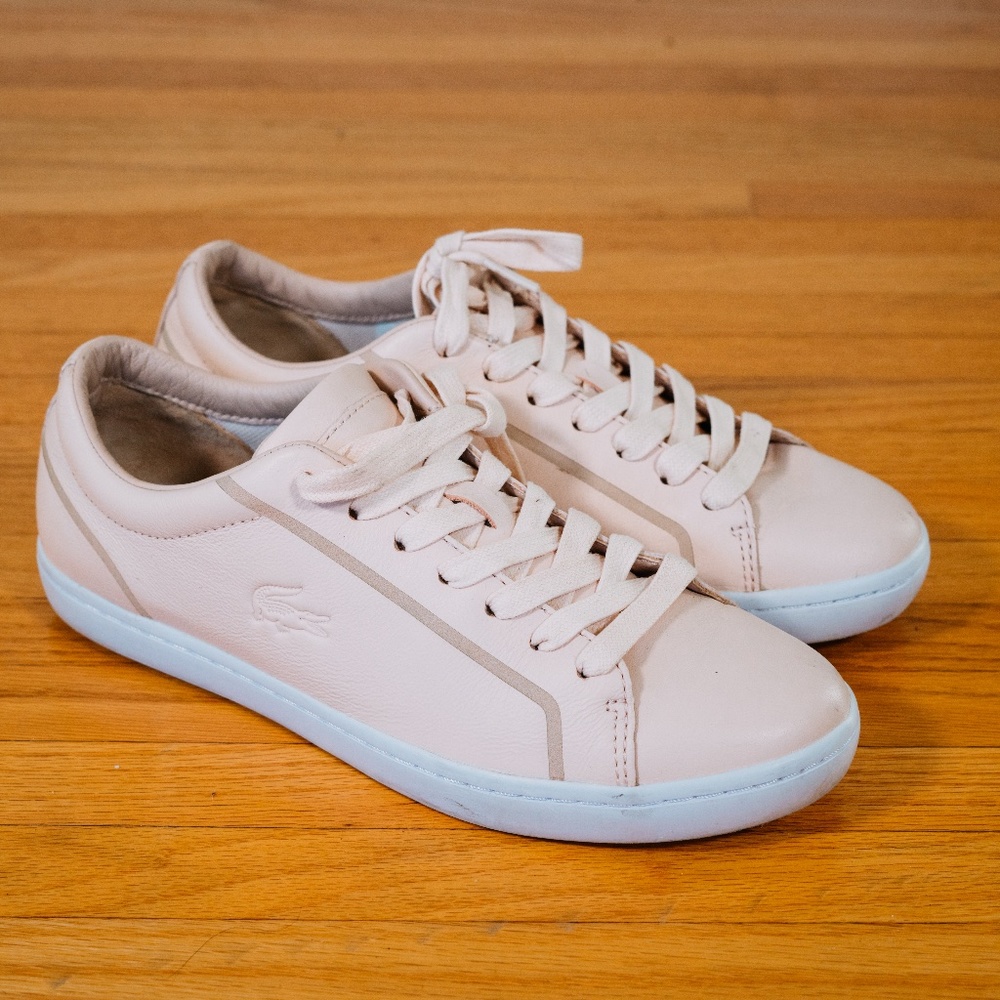 Lacoste Light Pink Leather Sneakers